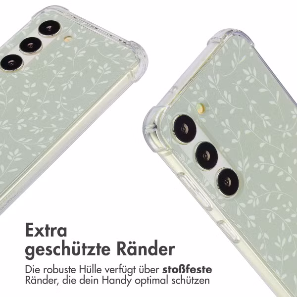 imoshion Design Hülle mit Band Samsung Galaxy S23 - Smoke Green Flowers