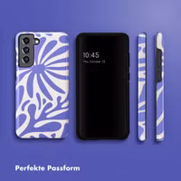 Selencia Vivid Back Cover Samsung Galaxy S21 FE - Modern Bloom Sapphire Blue