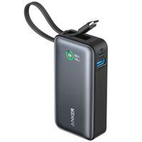 Anker Nano | Powerbank 10.000 mAh - 30 Watt - Integriertes USB-C-Kabel - Schwarz