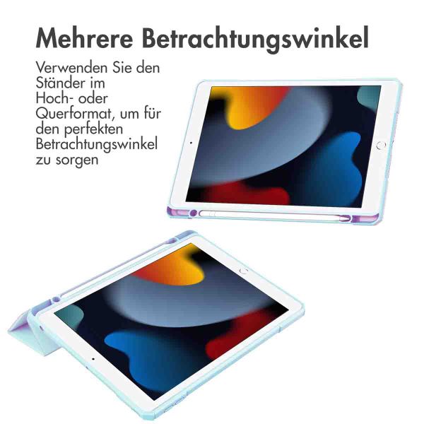 imoshion Trifold Hardcase Klapphülle Apple iPad 9 (2021) 10.2 Zoll / iPad 8 (2020) 10.2 Zoll / iPad 7 (2019) 10.2 Zoll - Hellblau