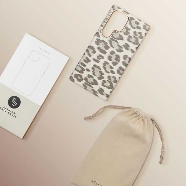 Selencia Sabi Backcover Leopardenmuster mit MagSafe Samsung Galaxy S24 Ultra - Soft Ivory