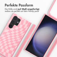 imoshion Silikonhülle design mit Band für das Samsung Galaxy S24 Ultra - Retro Pink