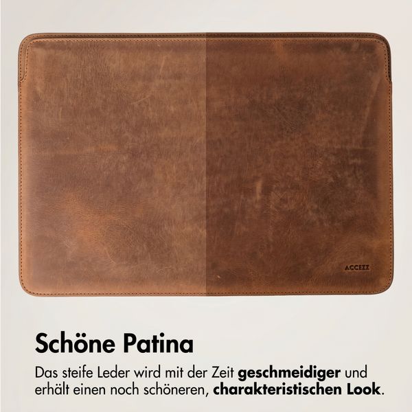 Accezz Leather Laptop Hülle Apple MacBook 16 Zoll - Laptop Sleeve - Cognac