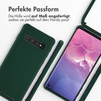 imoshion Silikonhülle mit Band für das Samsung Galaxy S10 - Dunkelgrün