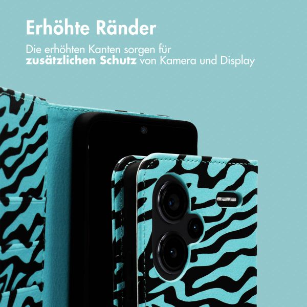 imoshion Design Klapphülle Xiaomi Redmi Note 13 Pro Plus (5G) - Black Blue Stripes