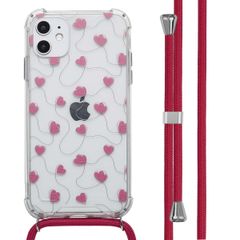 imoshion Design Hülle mit Band Apple iPhone 11 - Dusty Rose Connected Hearts