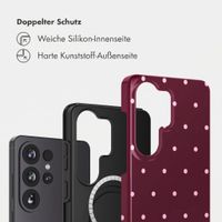 Selencia Vivid Rückabdeckung mit MagSafe Samsung Galaxy S26 Ultra - Happy Dots Burgundy