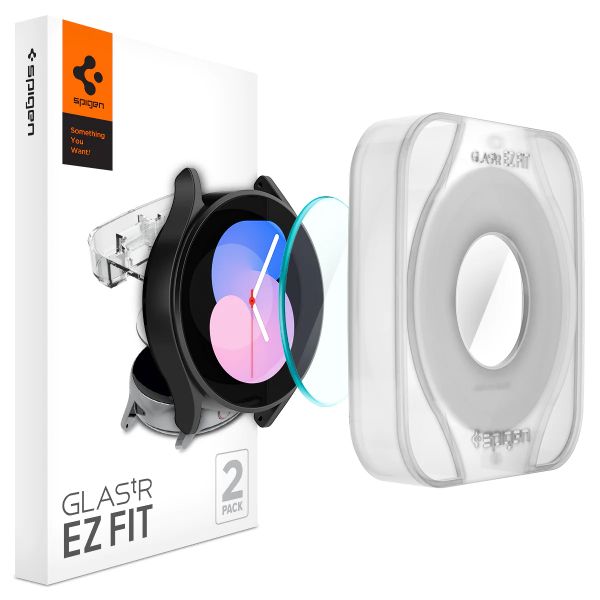 Spigen EZ FIT Glas.tR Displayschutzfolie mit Applikator für die Samsung Galaxy Watch 4 / 5 - 40 mm - Transparent