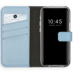 Selencia Echtleder Klapphülle Apple iPhone 12 Mini - Air Blue