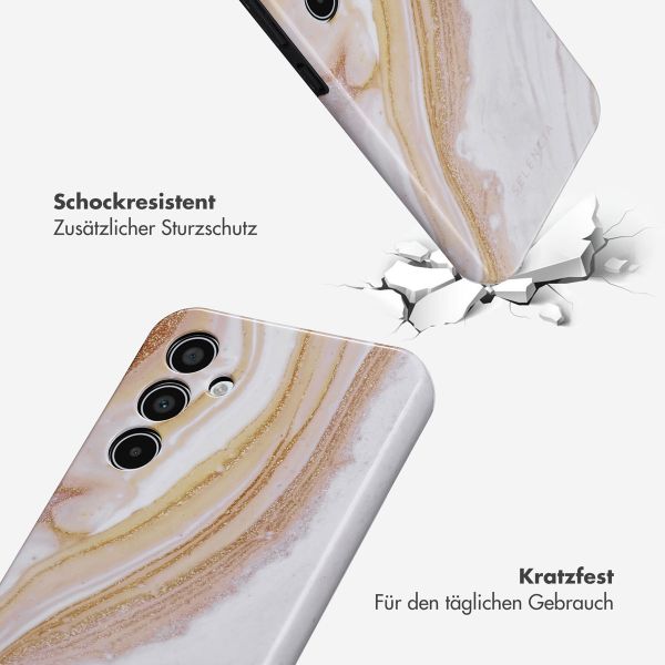 Selencia Vivid Tough Back Cover für das Samsung Galaxy A35 - Chic Marble Gold