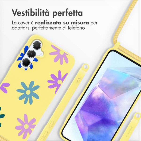 imoshion SilikonHülle design mit Band Samsung Galaxy A55 - Yellow Flower Distance