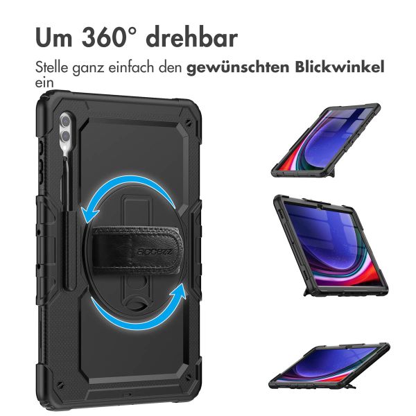 Accezz Robustes Back Cover mit Schultergurt Samsung Galaxy Tab S10 Ultra / Tab S9 Ultra - Schwarz