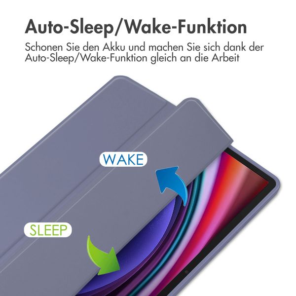 imoshion Trifold Hardcase Klapphülle Samsung Galaxy Tab S9 11.0 Zoll - Violett
