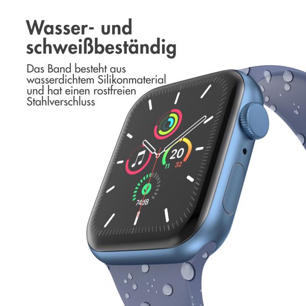 imoshion Silikon-Armband⁺ für  Apple Watch Series 1 t/m 11 / SE / Ultra (44/45/46/49 mm) - Größe M/L - Navy