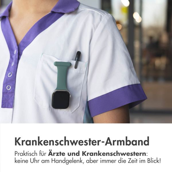 imoshion Pflegekräfte Silikonarmband für das  Apple Watch Series 1 t/m 9 / SE (38/40/41 mm) | Series 10 / 11 (42 mm) - Grün