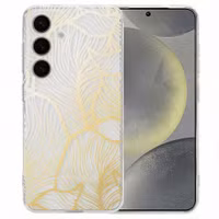 imoshion Design Hülle Samsung Galaxy S25 - Golden Leaves Transparent