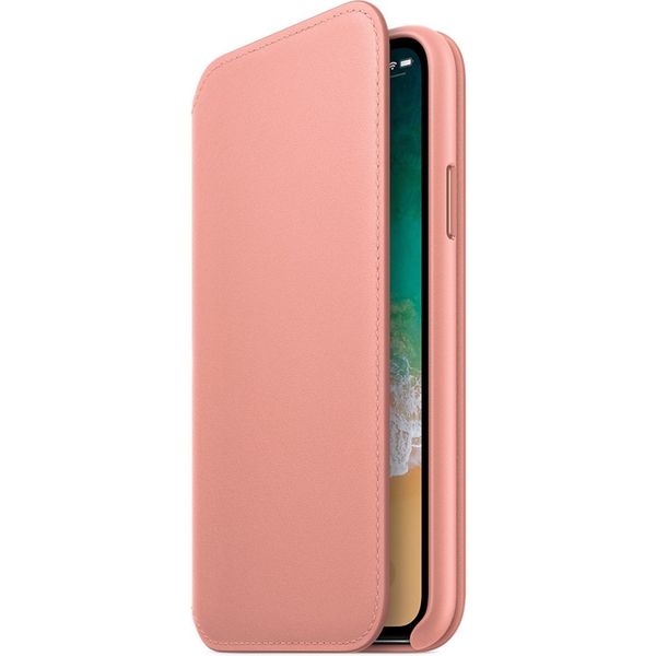 Apple Leather Folio Klapphülle Pink für das iPhone X / Xs