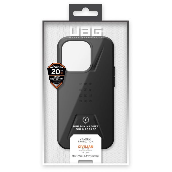 UAG Civilian Backcover MagSafe für das iPhone 14 Pro - Schwarz