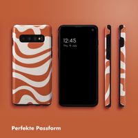 Selencia Vivid Tough Back Cover für das Samsung Galaxy S10 - Dream Swirl Orange