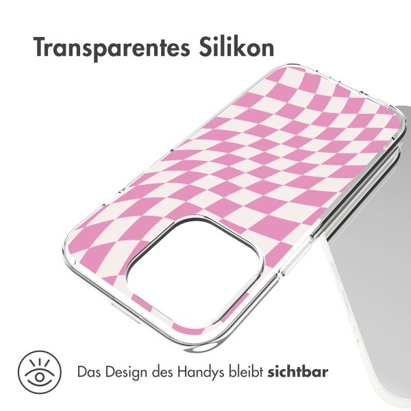 imoshion Design Hülle für das iPhone 14 Pro - Retro Pink Check