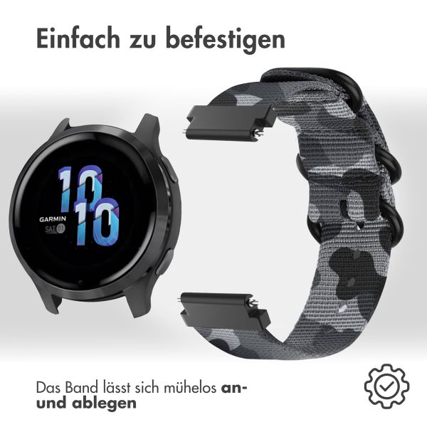 imoshion Robustes Nylonarmband -   Universelle 22 mm Anschluss - Dunkelgrau