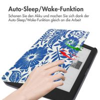 imoshion Design Slim Hard Case Klapphülle Kobo Clara HD - Flower Tile