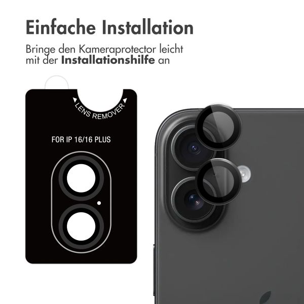 imoshion 2er-Pack Objektivschutz für Kamera für das Apple iPhone 17 / 16 / 16 Plus - Schwarz