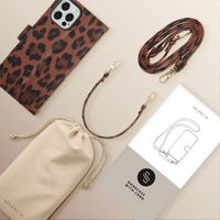 Selencia Sabi Klapphülle mit Leopardenmuster Apple iPhone 12 (Pro) - Mocha Brown