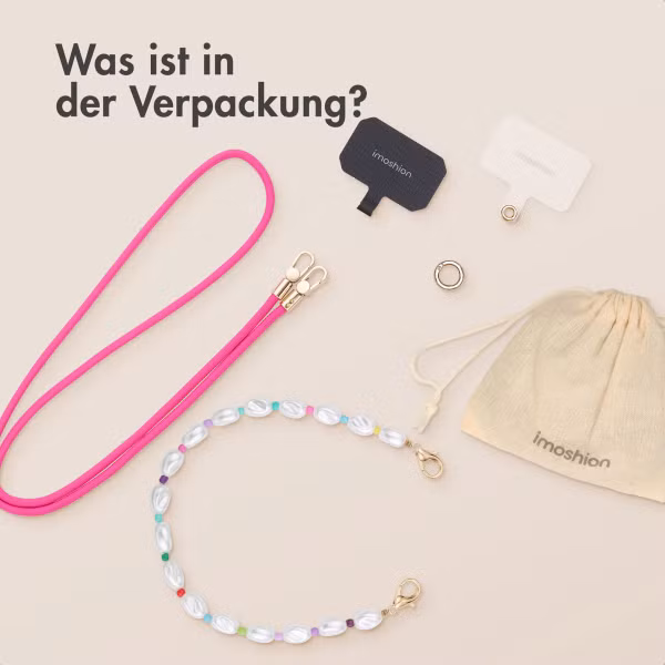 imoshion Farbige Handyketten Set mit Perlen – Rosa