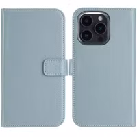 Selencia Echtleder Klapphülle für das Apple iPhone 16 Pro Max - Air Blue