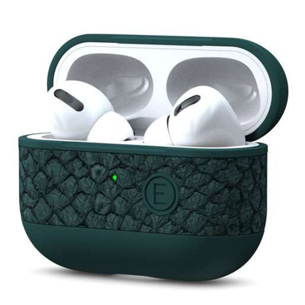 Njorð Collections Salmon Leather Case für Apple AirPods Pro 1 / Pro 2 - Dark Green