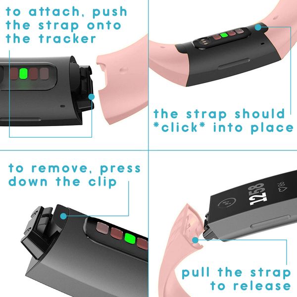 imoshion Silikonband für das  Fitbit Charge 3 / 4 - Rosa