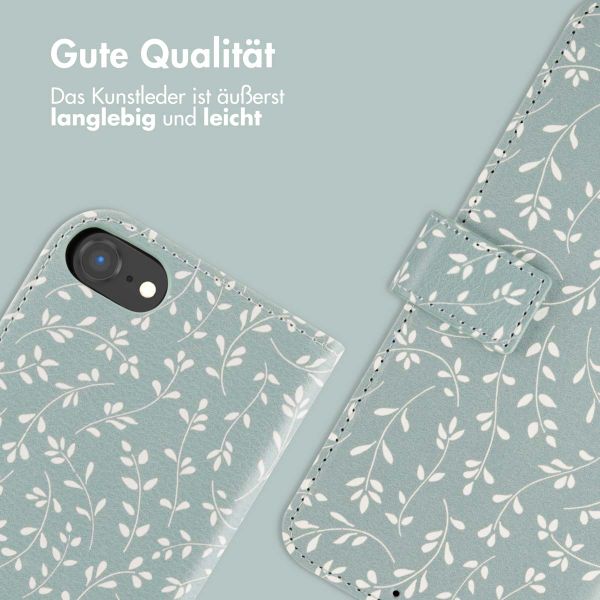 imoshion Design Klapphülle Apple iPhone 16e - Smoke Green Flowers