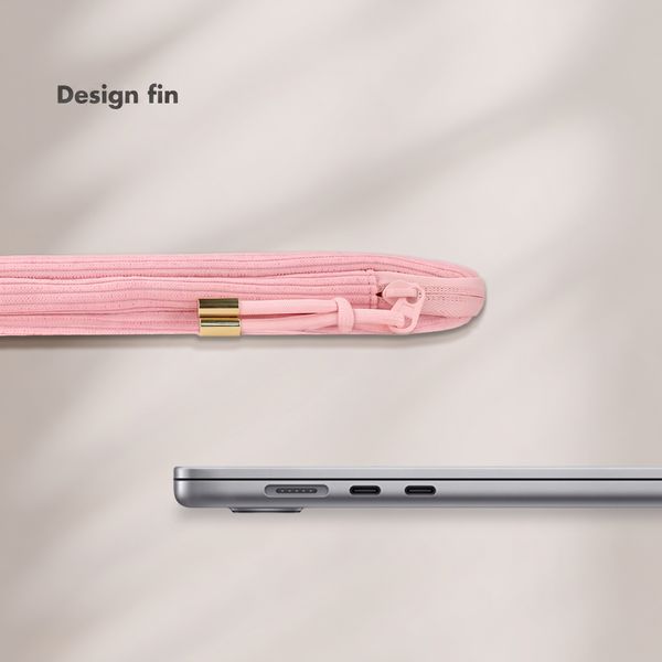 Selencia Cord Laptop Hülle 13-14 Zoll - Laptop Sleeve - Soft Blush
