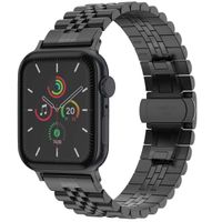 Selencia Jubilee-Edelstahlarmband für Apple Watch Series 1 t/m 11 / SE / Ultra (44/45/46/49 mm) - Schwarz