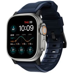 Nomad Robustes Armband FKM für die Apple Watch Series 1 bis 10 / SE / Ultra (2) (44/45/46/49 mm) - Schwarz/Blau