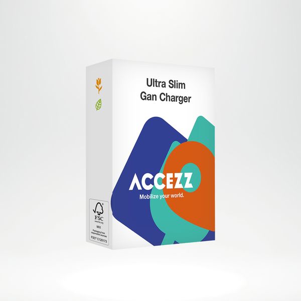 Accezz Ultra Slim GaN Ladegerät - USB-C + USB-A - 30 W - Weiß