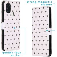 imoshion Design TPU Klapphülle Galaxy A21s - Hearts Allover White