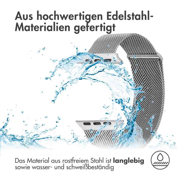 imoshion Mailändische Magnetarmband für die Apple Watch Series 1 bis 10 / SE / Ultra (2) (44/45/46/49 mm) - Größe M - Silber