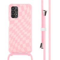 imoshion Silikonhülle design mit Band für das Samsung Galaxy A13 (4G) - Retro Pink