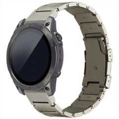 Accezz Mattes Titanstahlarmband -   Garmin 22 mm Anschluss - Titanium