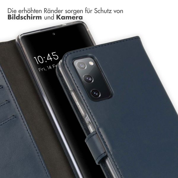 Selencia Echtleder Klapphülle Samsung Galaxy S20 FE - Blau
