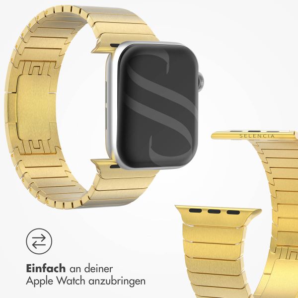 Selencia Gliederarmband aus Edelstahl für die Apple Watch Series 1 bis 9 / SE (38/40/41 mm) | Series 10 (42 mm) - Gold