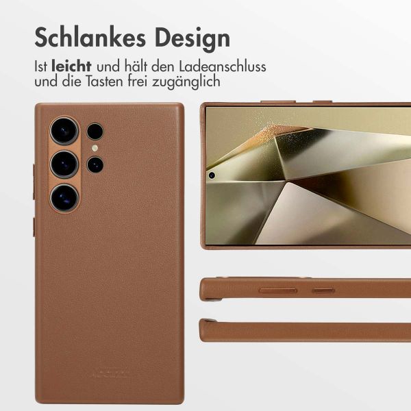 Accezz MagSafe Leather Backcover für das Samsung Galaxy S24 Ultra - Sienna Brown