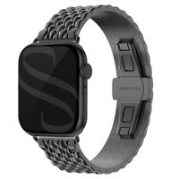Selencia Drachenarmband aus Stahl für das  Apple Watch Series 1 t/m 11 / SE / Ultra (44/45/46/49 mm) - Schwarz