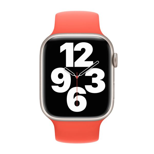 Apple Silikon Solo Loop für  Apple Watch Series 1 - 9 / SE (38/40/41 mm) | Series 10 / 11 (42 mm) - Größe 4 - Nectarine