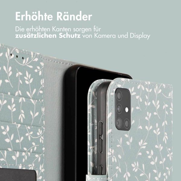 imoshion Design Klapphülle Samsung Galaxy A51 - Smoke Green Flowers