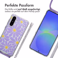 imoshion Design Hülle mit Band Samsung Galaxy A36 - Tropical Violet Flowers Connect