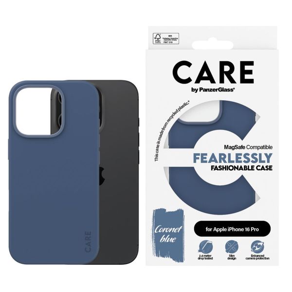 CARE by PanzerGlass Fashion Back Cover MagSafe für das iPhone 16 Pro - Blau