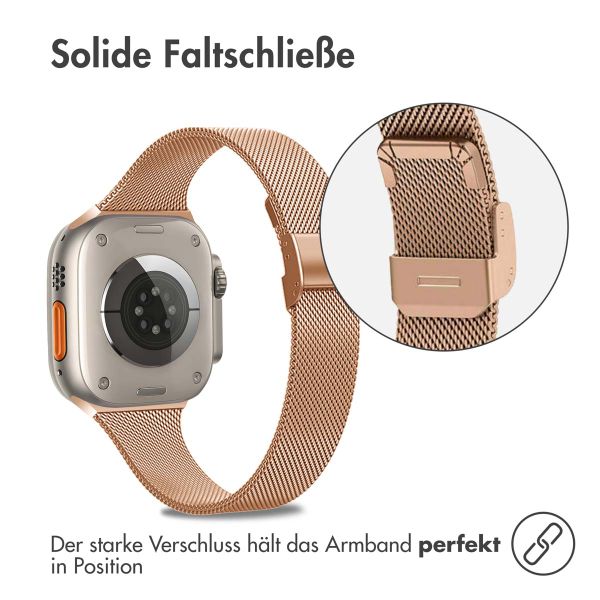 imoshion Milanaise Faltarmband für Apple Watch Series 1 t/m 11 / SE / Ultra (44/45/46/49 mm) - Rosé gold